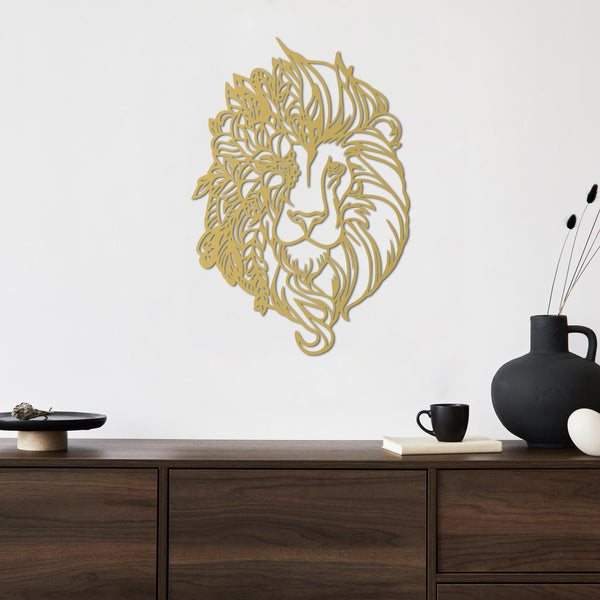 Spirit of the Lion Metal Wall Art | Majestic Animal Wall Sculpture