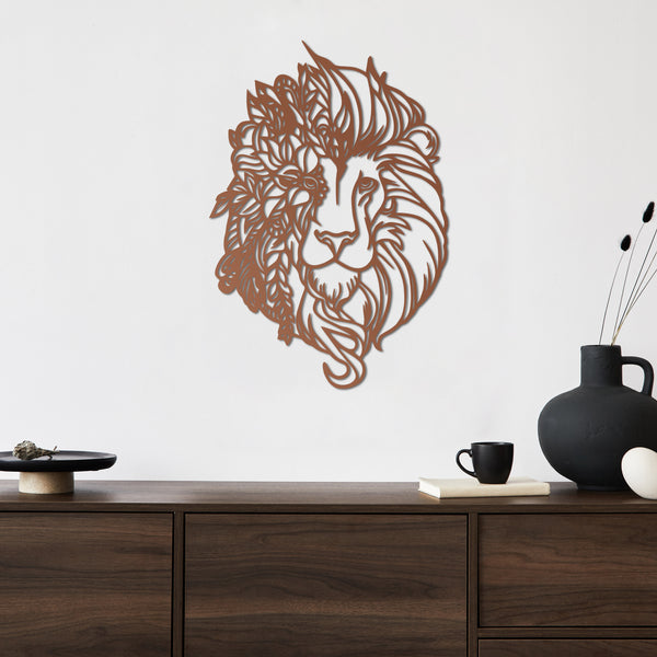 Spirit of the Lion Metal Wall Art | Majestic Animal Wall Sculpture