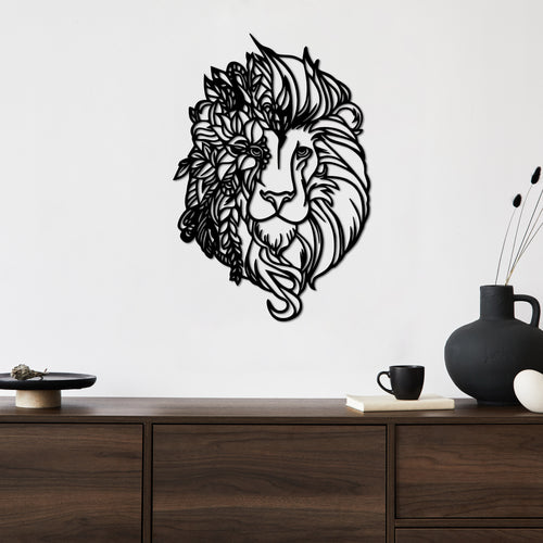 Spirit of the Lion Metal Wall Art | Majestic Animal Wall Sculpture