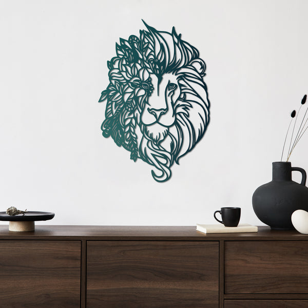 Spirit of the Lion Metal Wall Art | Majestic Animal Wall Sculpture