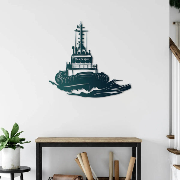 Limanın Gücü – Gemi Metal Duvar Dekoru Laser Artique