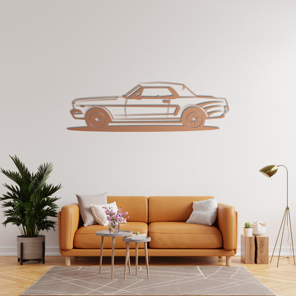 Classic Mustang Car Metal Wall Art | Vintage Automobile Sculpture
