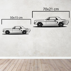 Classic Mustang Car Metal Wall Art | Vintage Automobile Sculpture