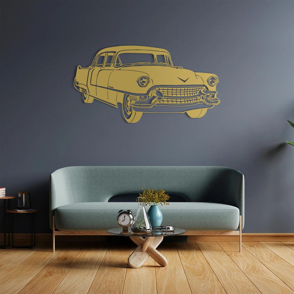 Classic Cadillac Car Metal Wall Art | Vintage Automobile Sculpture