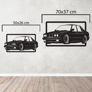 Classic BMW E30 Car Metal Wall Art | Vintage Automobile Sculpture