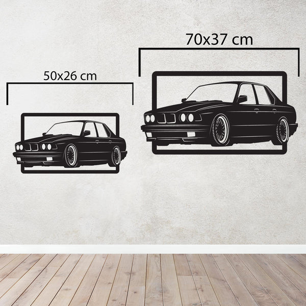Classic BMW E30 Car Metal Wall Art | Vintage Automobile Sculpture
