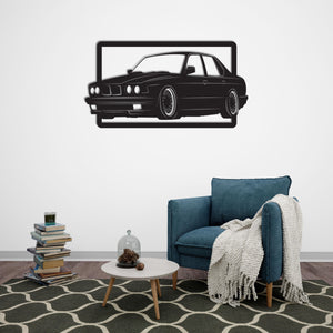 Classic BMW E30 Car Metal Wall Art | Vintage Automobile Sculpture