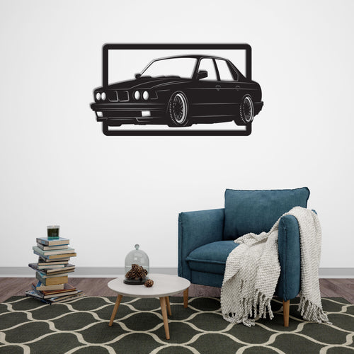 Classic BMW E30 Car Metal Wall Art | Vintage Automobile Sculpture