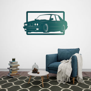 Classic BMW E30 Car Metal Wall Art | Vintage Automobile Sculpture