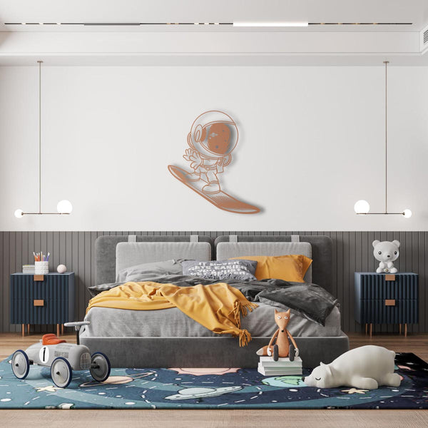 Star Surfer Metal Wall Art | Cosmic Decorative Sculpture Decor