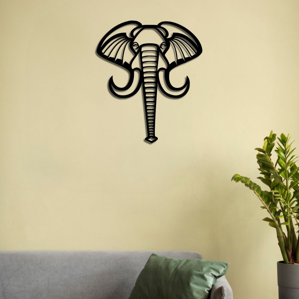 Elegant Elephant Metal Wall Art | Decorative Animal Wall Sculpture