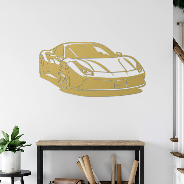 Ferrari 488 GTB – Araba Metal Duvar Dekoru Laser Artique
