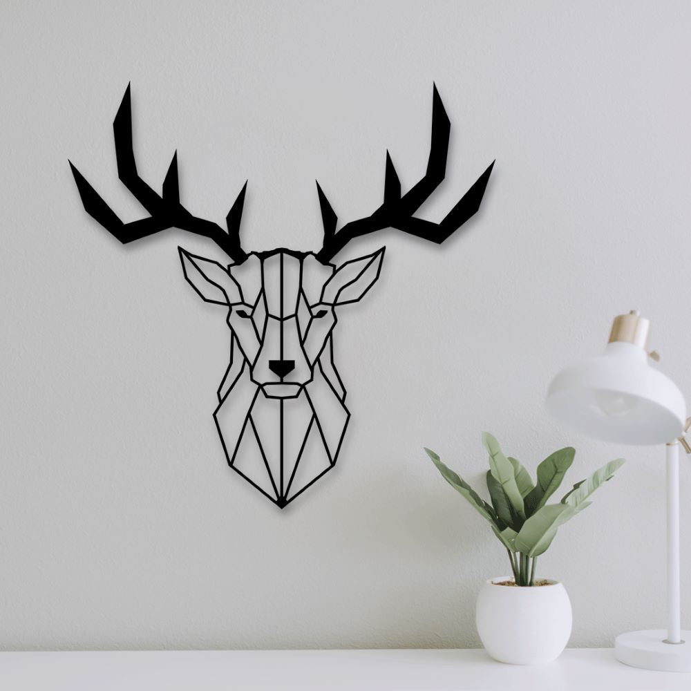 Deer Metal Wall Art | Decorative Wildlife Animal Wall Sculpture Decor