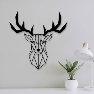 Deer Metal Wall Art | Decorative Wildlife Animal Wall Sculpture Decor