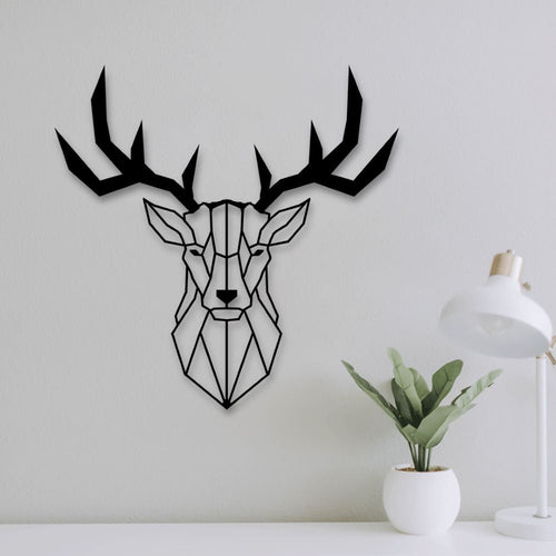 Deer Metal Wall Art | Decorative Wildlife Animal Wall Sculpture Decor