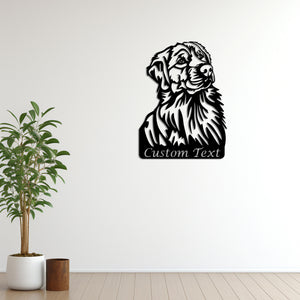 Golden Loyal Friend Dog Metal Wall Art | Decorative Pet Sculpture