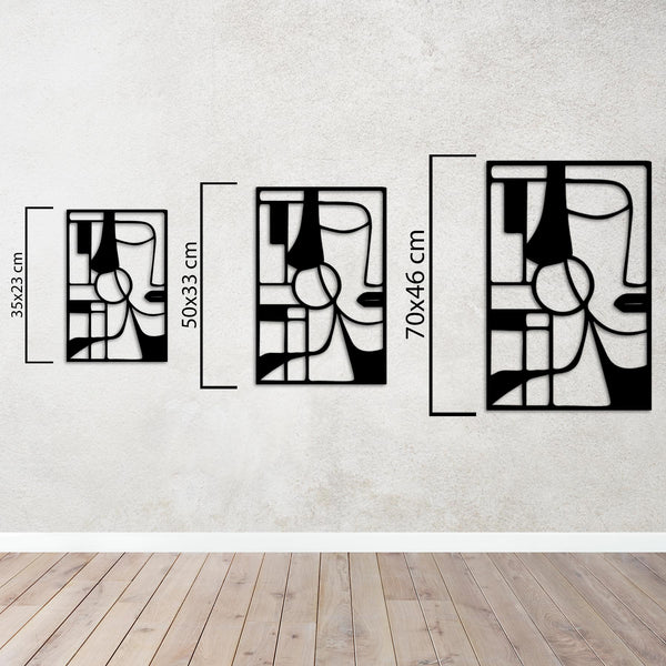 The Language of Gazes – 2-Piece Face Metal Wall Art
