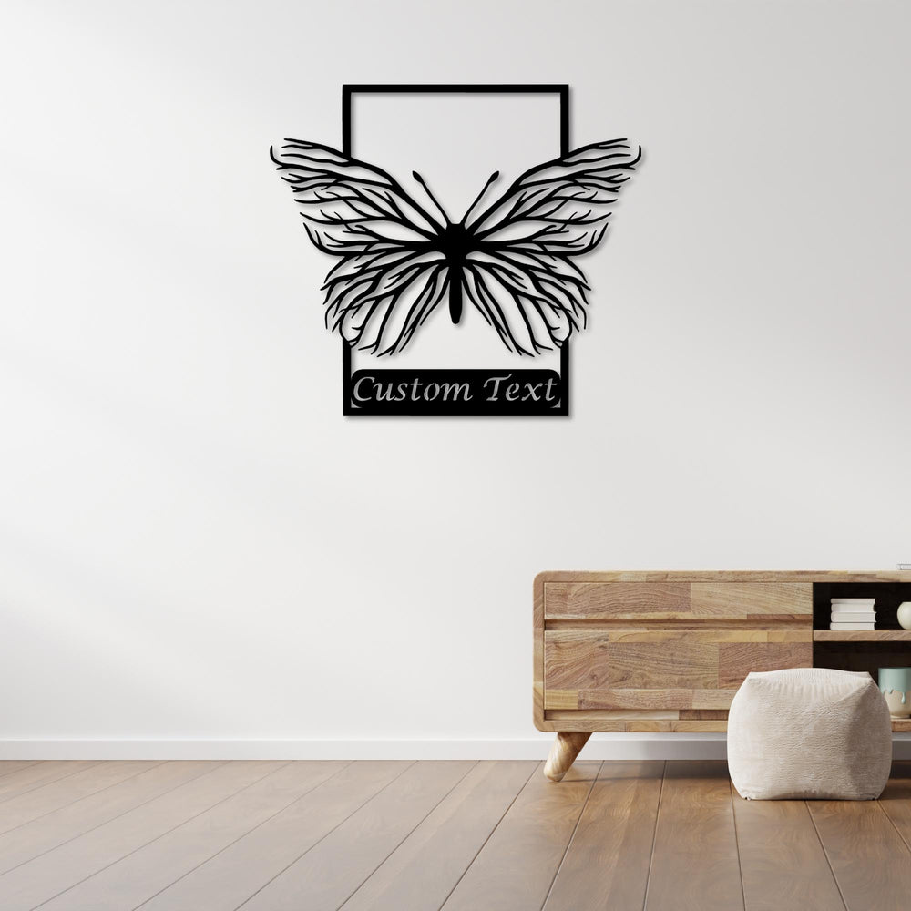 Butterfly story metal wall art depicting graceful butterfly flight