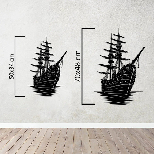 Karanlık Denizlerin Efendisi – Gemi Metal Duvar Dekoru Laser Artique