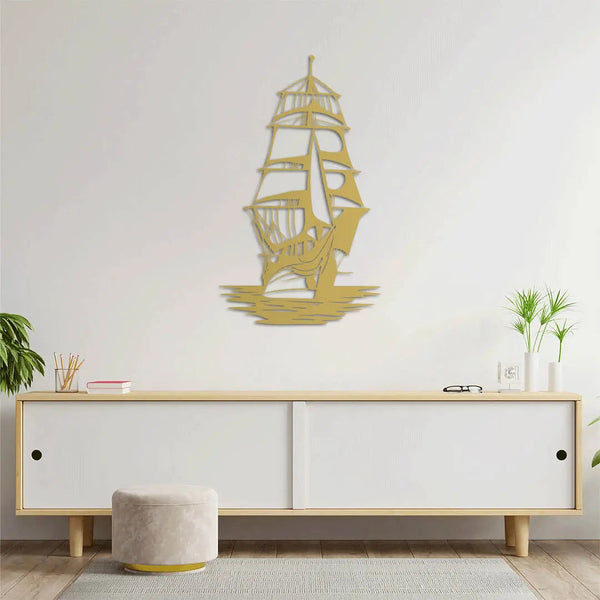 Rüzgârın Korsanı – Gemi Metal Duvar Dekoru Laser Artique