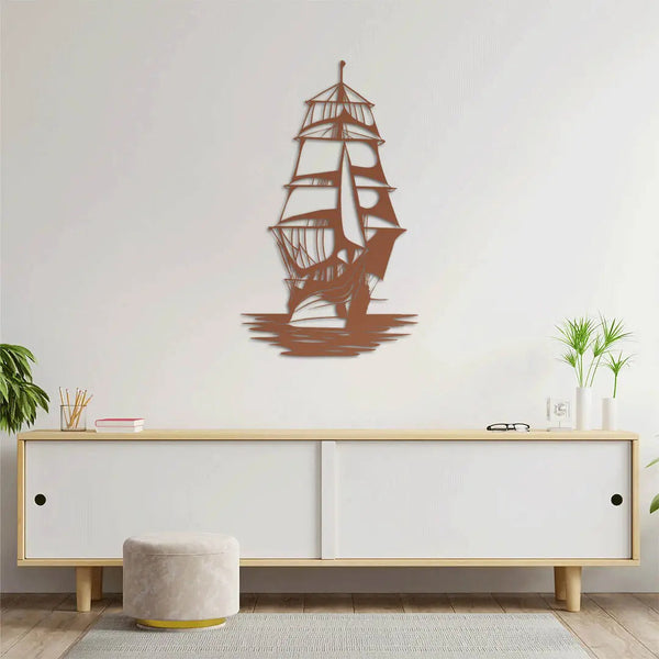 Rüzgârın Korsanı – Gemi Metal Duvar Dekoru Laser Artique