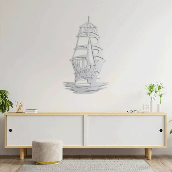 Rüzgârın Korsanı – Gemi Metal Duvar Dekoru Laser Artique