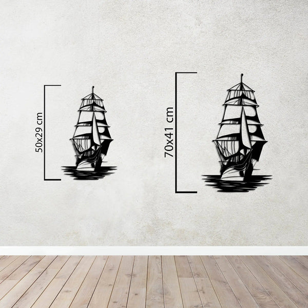 Rüzgârın Korsanı – Gemi Metal Duvar Dekoru Laser Artique