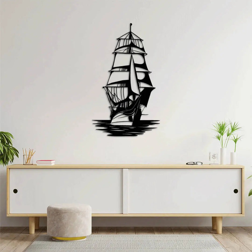 Rüzgârın Korsanı – Gemi Metal Duvar Dekoru Laser Artique