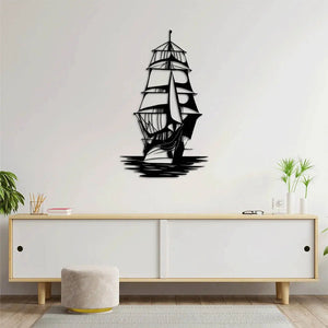 Rüzgârın Korsanı – Gemi Metal Duvar Dekoru Laser Artique