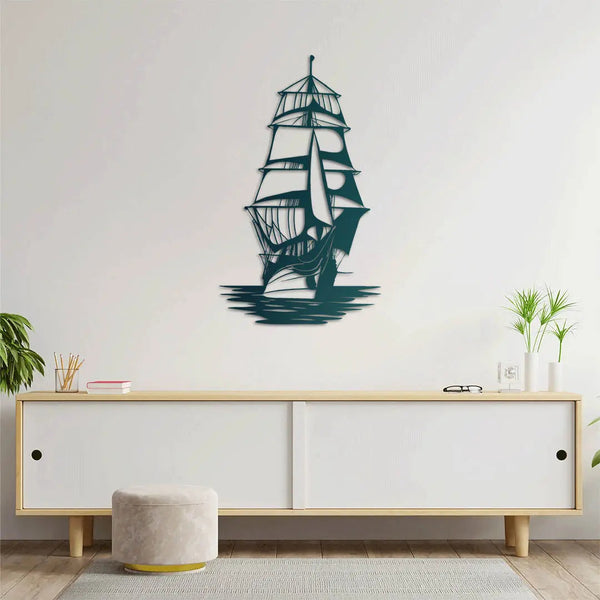 Rüzgârın Korsanı – Gemi Metal Duvar Dekoru Laser Artique