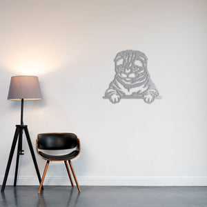Curious Cat Metal Wall Art | Decorative Animal Wall Sculpture Decor