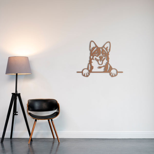 Happy Dog Metal Wall Art | Decorative Pet Lover Wall Sculpture Decor