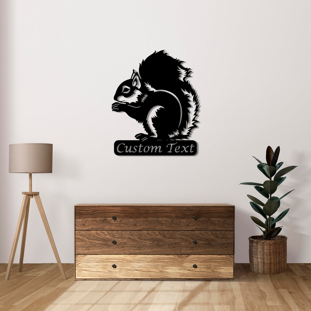 Cute Forest Guardian Squirrel Metal Wall Art | Animal Wall Sculpture
