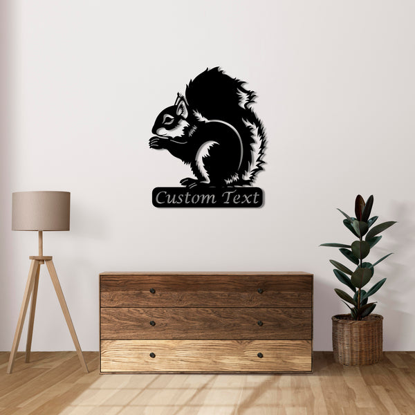 Cute Forest Guardian Squirrel Metal Wall Art | Animal Wall Sculpture