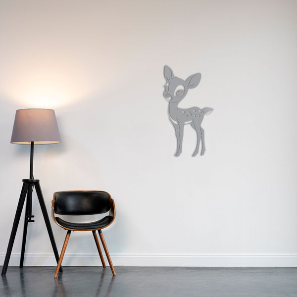 Cute Baby Deer Metal Wall Art | Decorative Animal Wall Sculpture