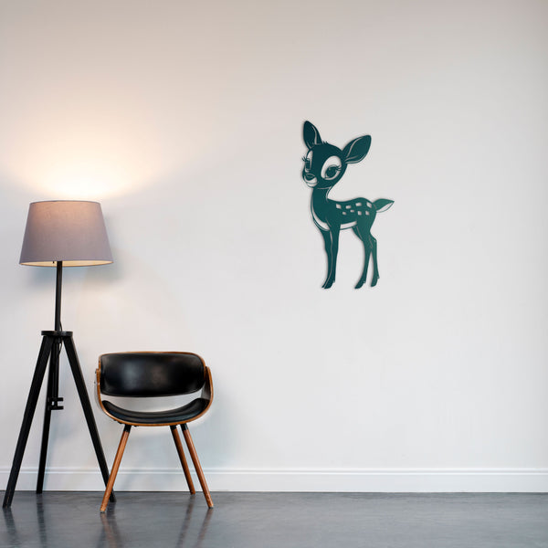 Cute Baby Deer Metal Wall Art | Decorative Animal Wall Sculpture