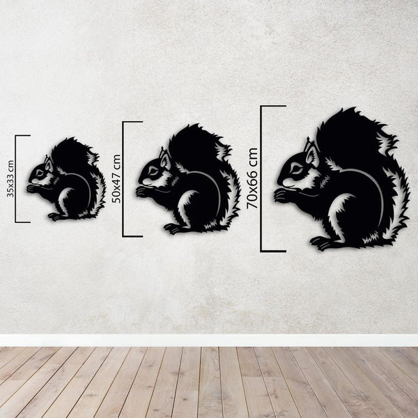 Cute Forest Guardian Squirrel Metal Wall Art | Animal Wall Sculpture