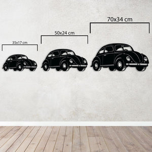 Vintage Beetle Car Metal Wall Art | Nostalgic Decorative Sculpture