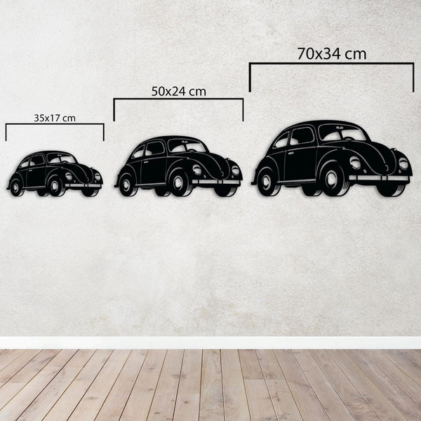 Vintage Beetle Car Metal Wall Art | Nostalgic Decorative Sculpture