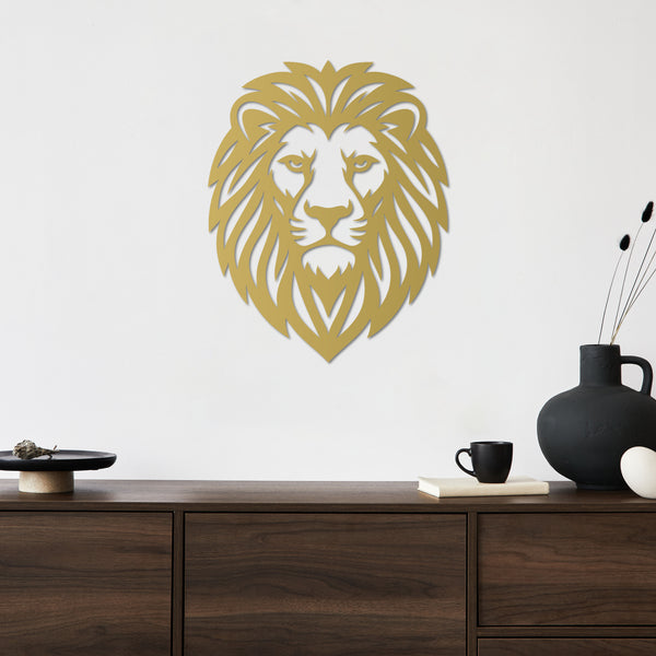 Lord of the Wild Lion Metal Wall Art | Majestic Animal Sculpture
