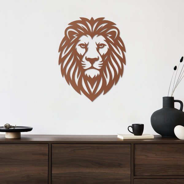 Lord of the Wild Lion Metal Wall Art | Majestic Animal Sculpture