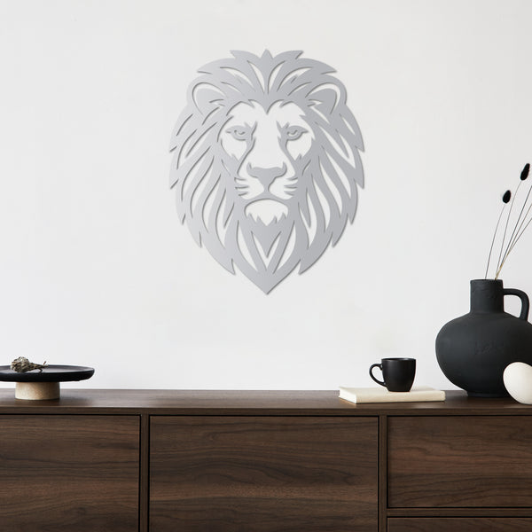 Lord of the Wild Lion Metal Wall Art | Majestic Animal Sculpture