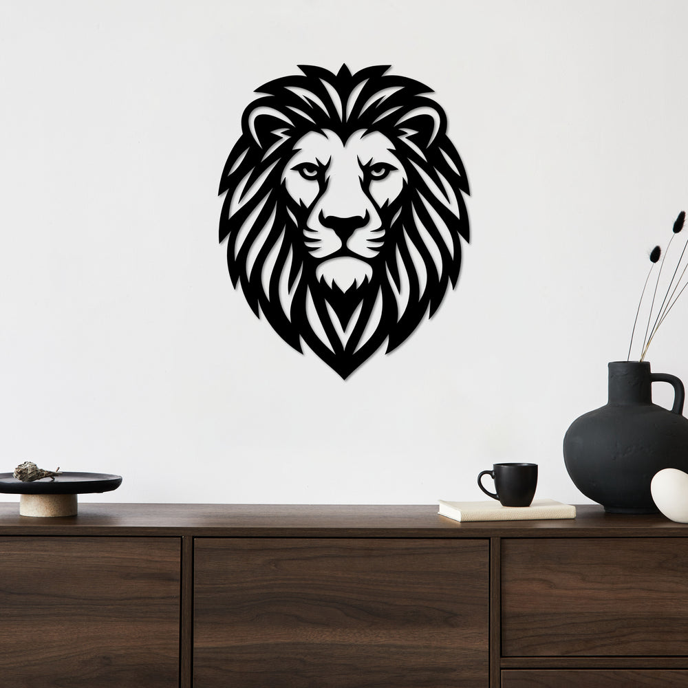 Lord of the Wild Lion Metal Wall Art | Majestic Animal Sculpture