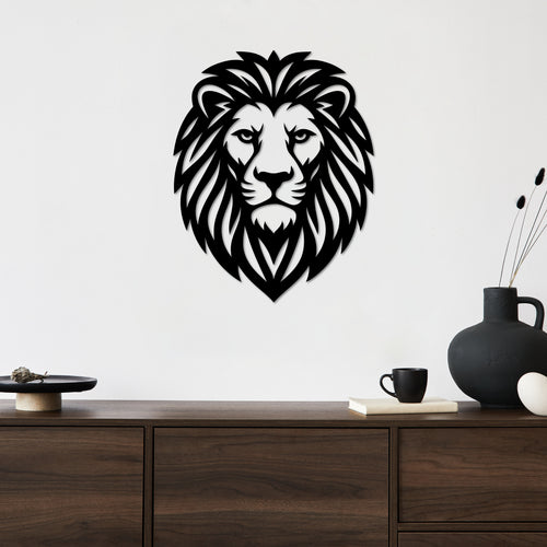 Lord of the Wild Lion Metal Wall Art | Majestic Animal Sculpture