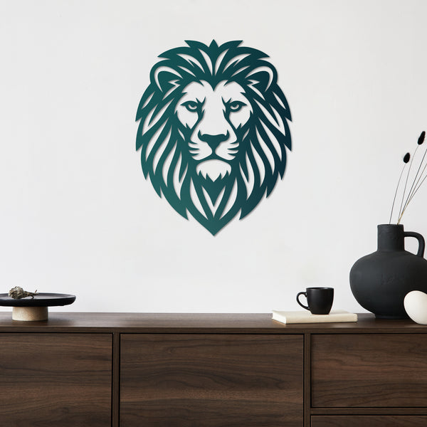 Lord of the Wild Lion Metal Wall Art | Majestic Animal Sculpture